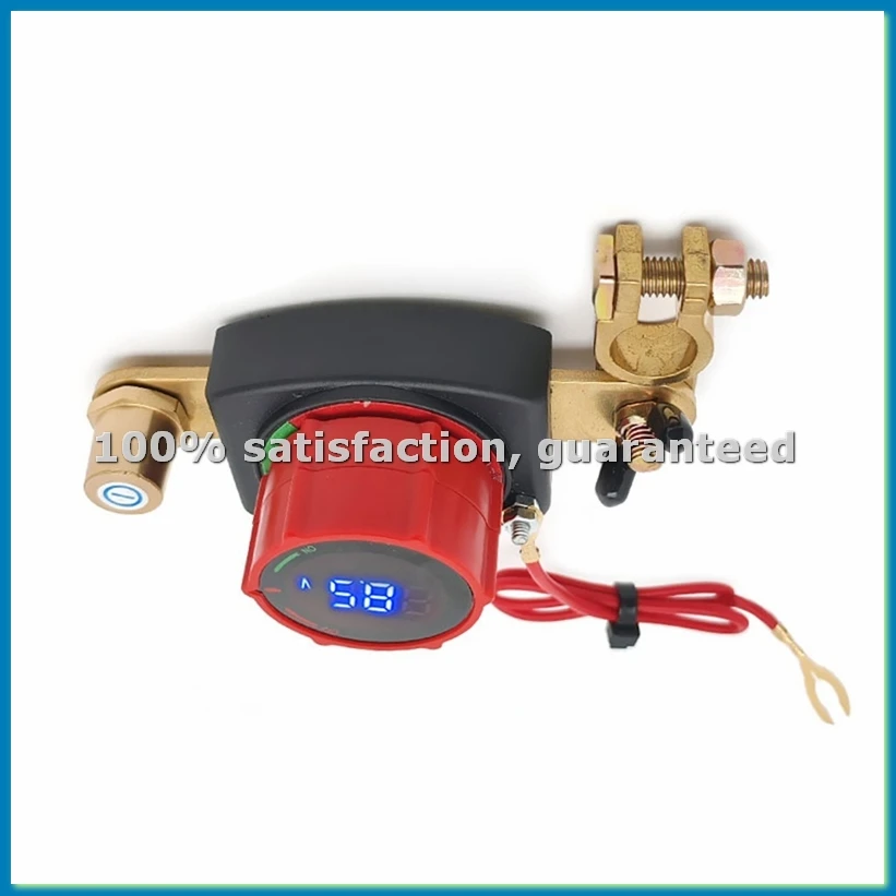 Top Post Battery Disconnect Switch with Voltmeter, 5-80V Master Isolator Kill-Switch Kit - Car Battery Disconnect Switch-A56M