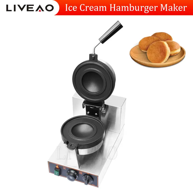 

Commercial UFO Burger Maker Machine Wholesale Ice Cream Waffle Gelato Panini Press Sandwich Machine New Condition Restaurants