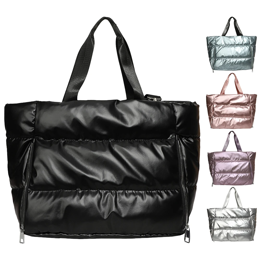 

Puffer Tote Bag for Women Quilted Handbag Nylon Large Capacity Puffy Tote Bag Satchel Purse for Work Travel Gym