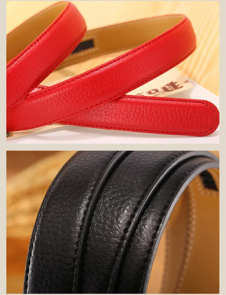 2.4 2.8 3.0 3.5 Width Belt No Buckle for Automatic Buckle PU Leather Belts Without Buckle for Men Women No Buckle 4 Size Wide