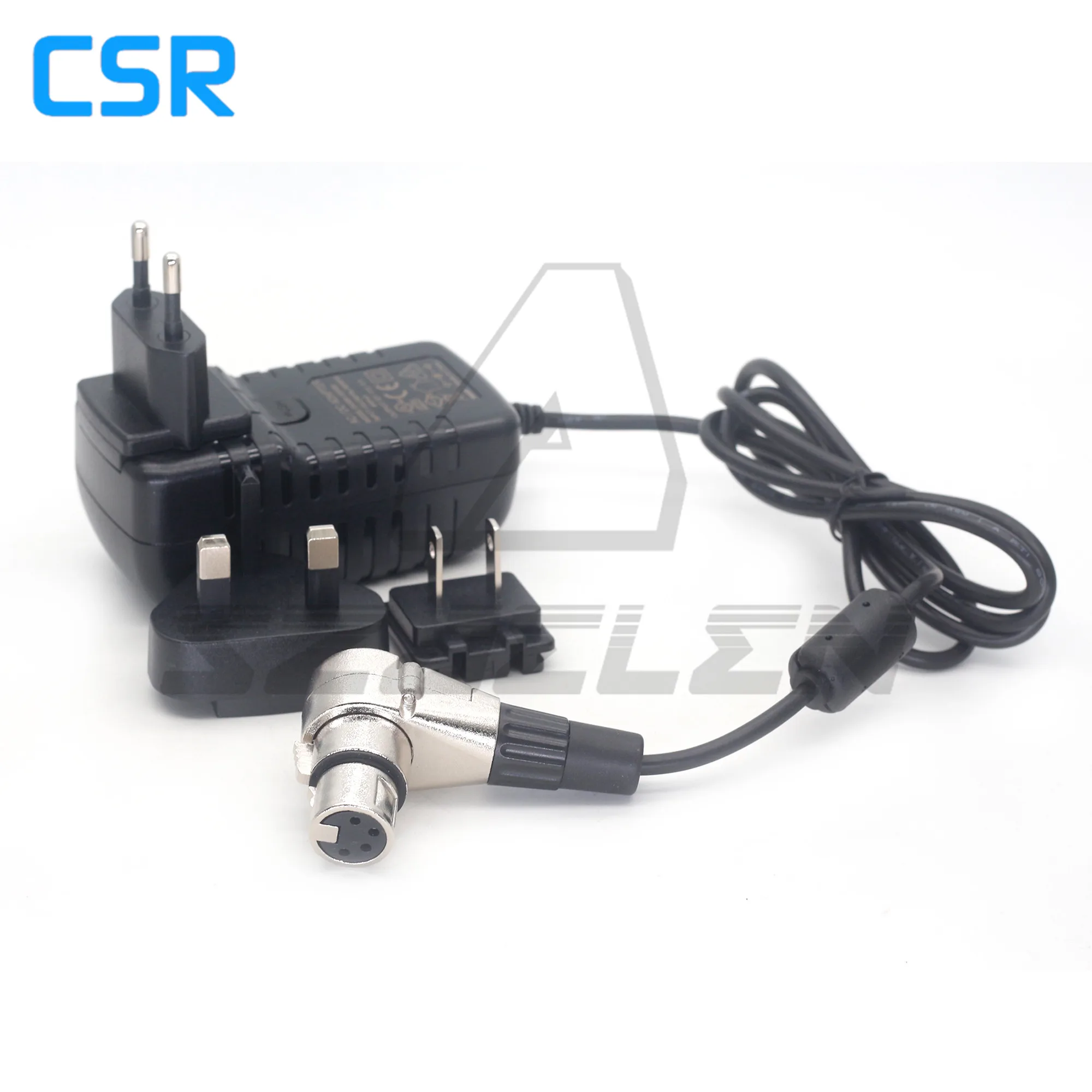 Xlr 4-Pin Right Angle Female 100V-240V Power Adapter Output 12V 3A For Monitors, Cameras, Sound Equipment