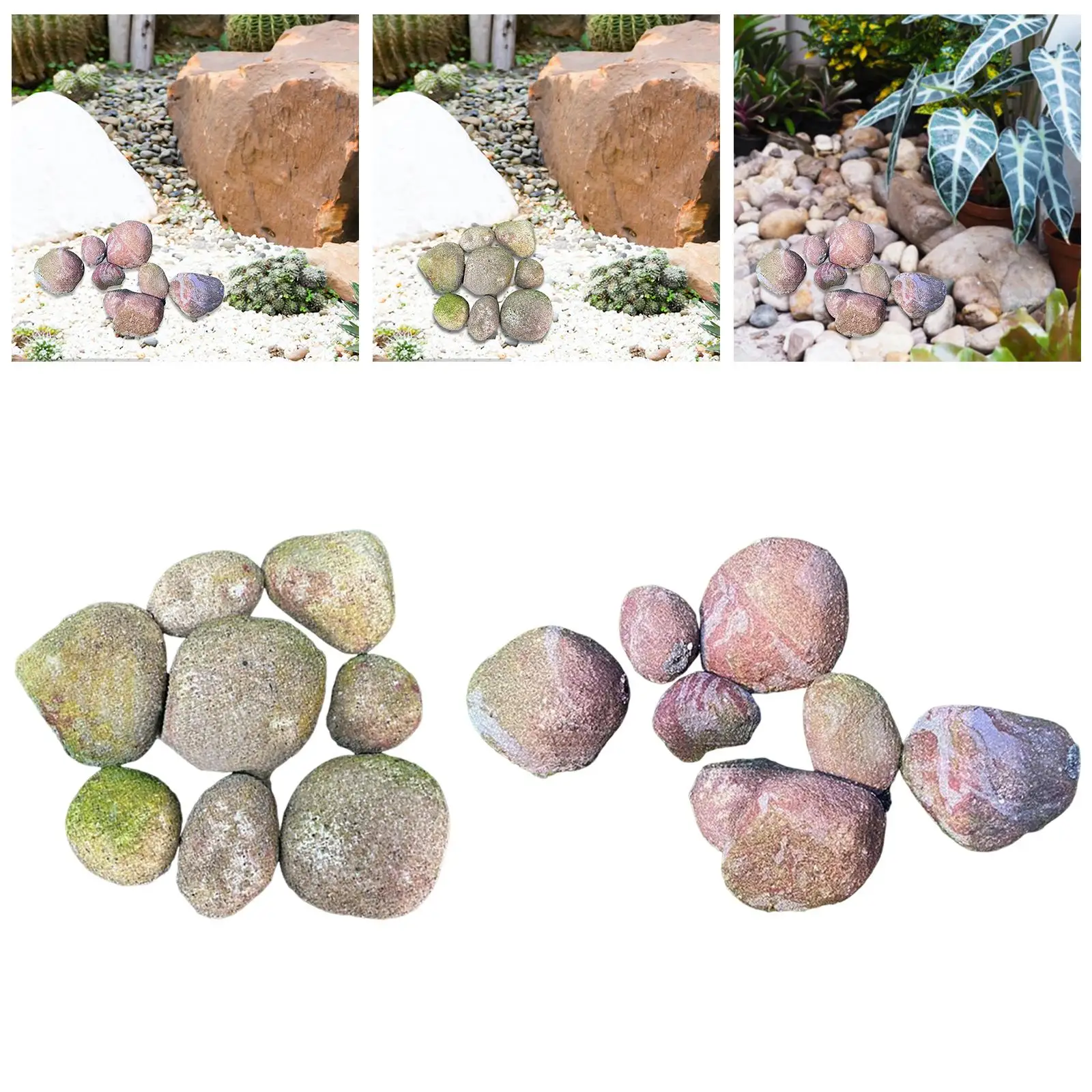 

8 Pieces Artificial Rocks Realistic Miniature Stone Landscaping for Park Garden Hotel