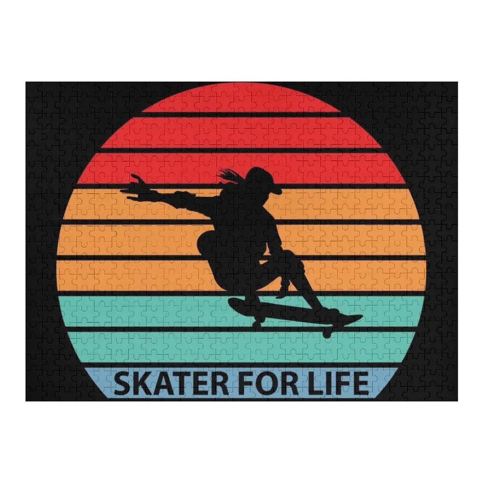 레트로 스케이트보드 선물 - 스케이터 포 라이프 직소 퍼즐 사진 맞춤 사진 나무 사진 맞춤형 퍼즐