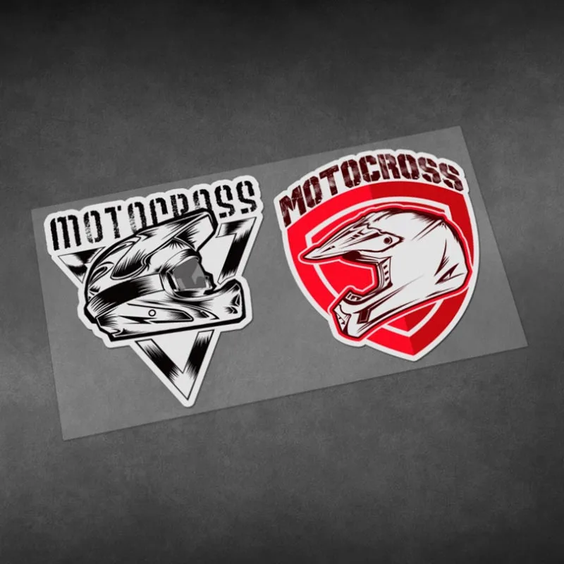 

2Pcs Retro Vintage Motocross Decals Motorbike Rider Helmet Body Decoration Sticker Waterproof Reflective Modification Pegatinas