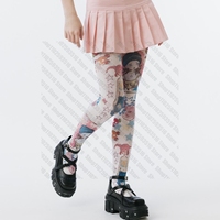 Tights Women Gothic Stockings Y2k Emo Sissy Fetish Bodystocking Pantyhose Tights With Pattern Punk Harajuku Theights Sexy Shoopy