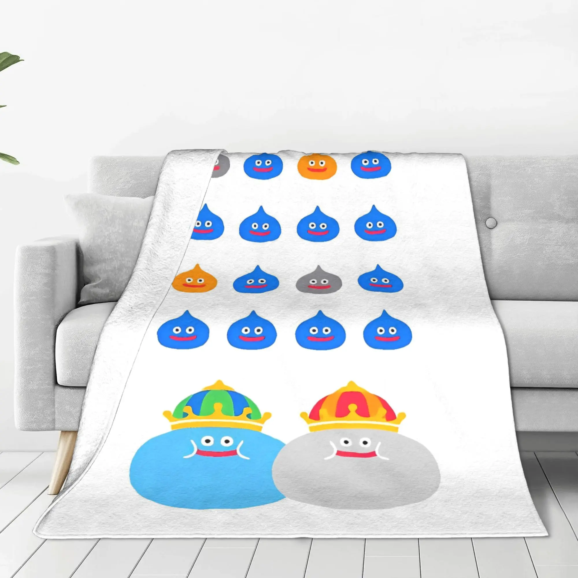 D-Dragon Quest Slime Plush Blanket Kids  Flannel Throw Blanket For Home Decor Warm Custom Quality Bedspread Birthday Present