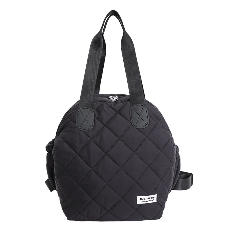 

Diamond-patterned down jacket backpackinsUnique women's large-capacity backpack for students, suitable for commuting, multi-purp