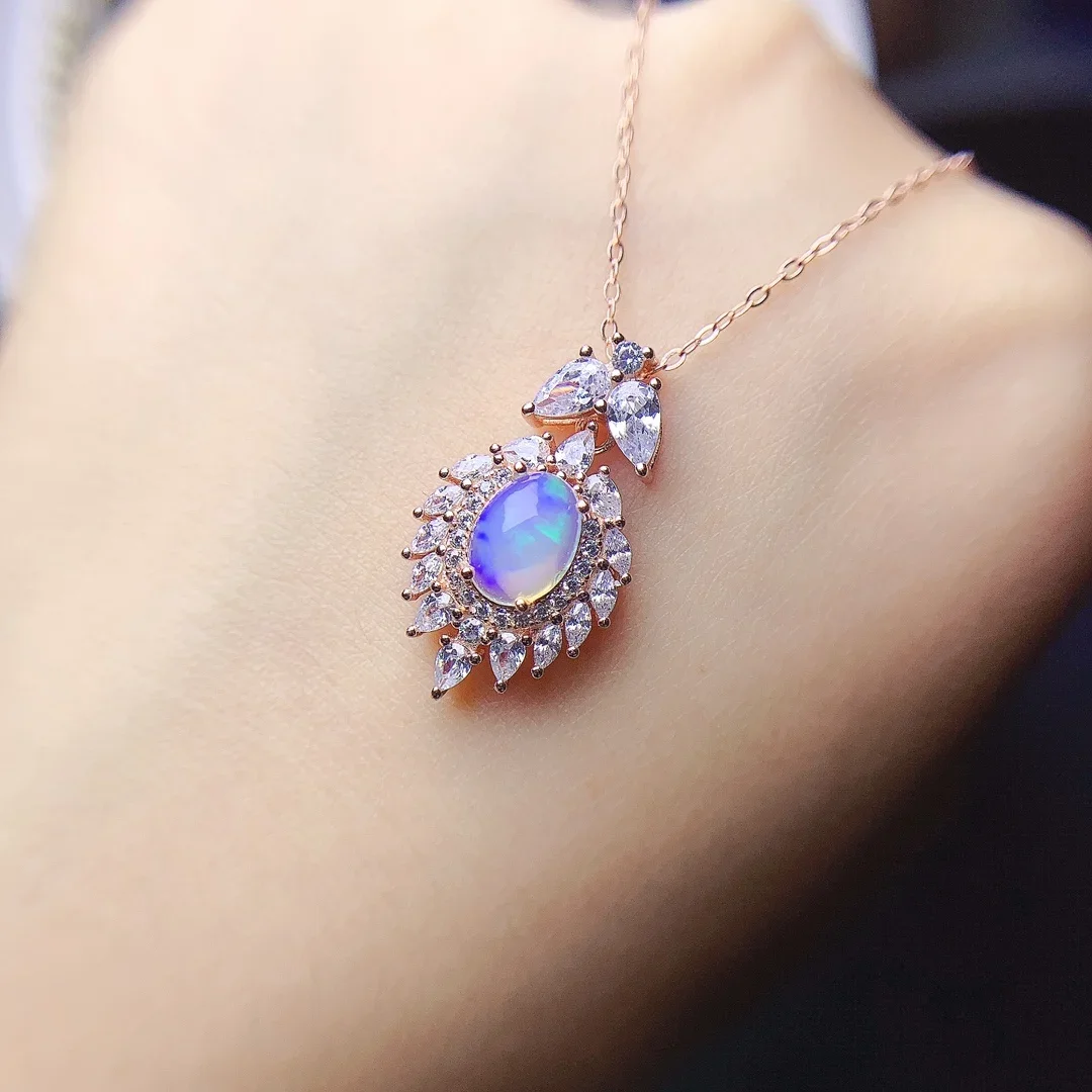 Pendant 925 Sterling Silver Opal Ruby Amethyst Women's Fire Color Super Good Free Shipping Jewelry Certified Jewelry Boutique