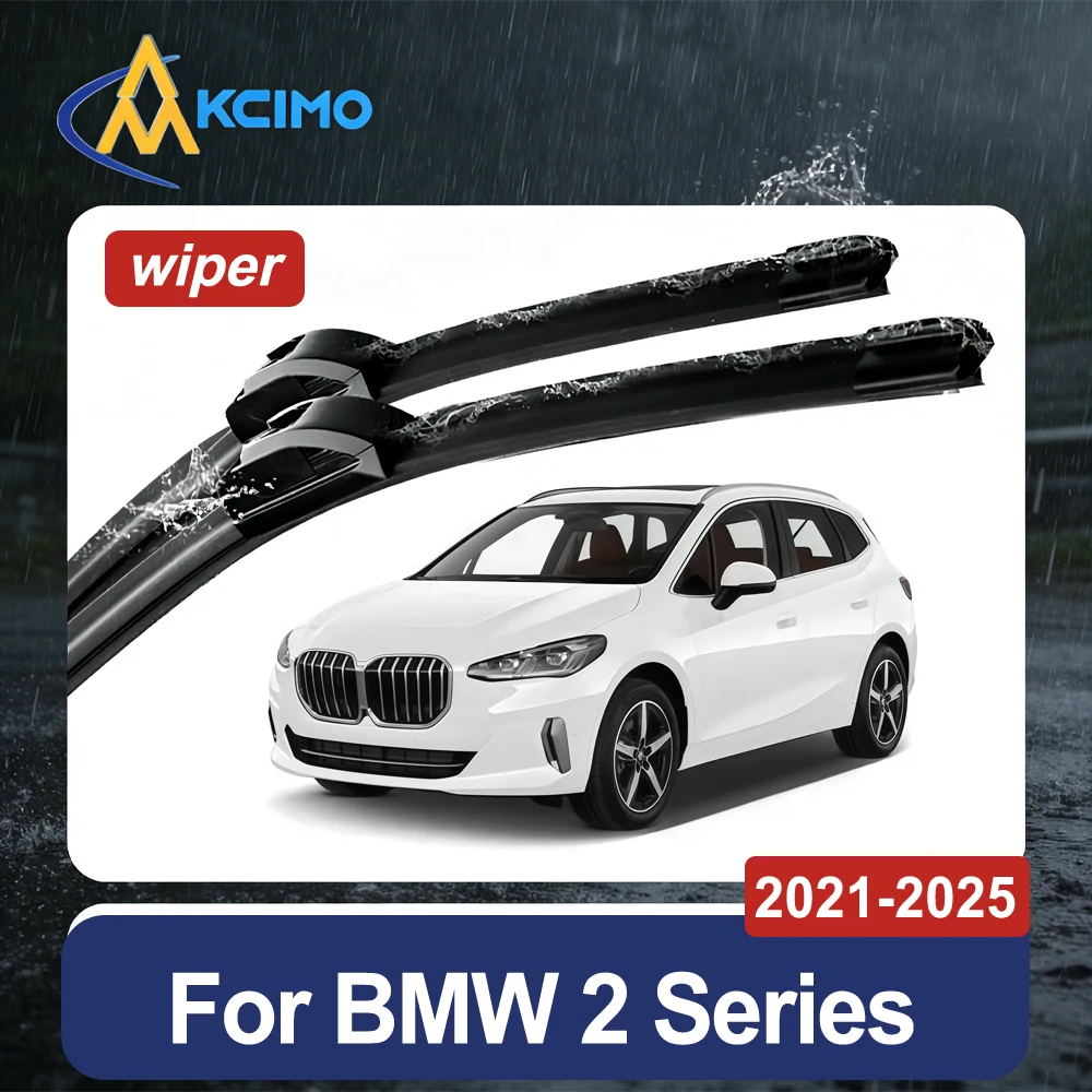 Front Wipers Pair/ Set For BMW 2 Series Active Tourer U06 2021-2025 Rubber Windshield Wipers Crystal Clear Vision Easy Install