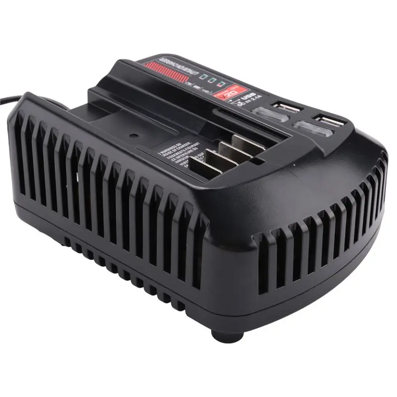 [A93Z!】 For 20V 2A Li- Battery CMCB102 Rechargeable Power Tool Lithium Battery Dual USB US Plug