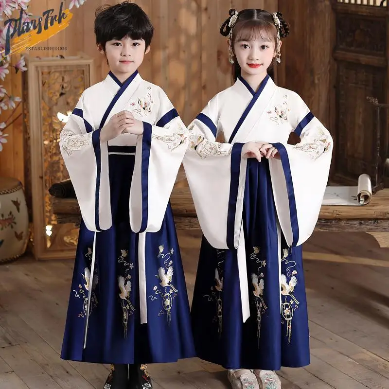 Boys Hanfu Summer Thin Short Sleeve Children's Ancient Costume Set 2024 Men's Clothing Pants Thin Material Other Spring Onlin...