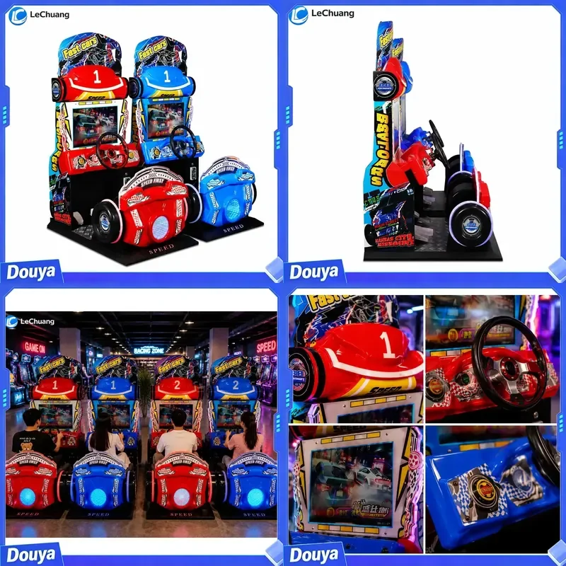 New Kids Racing Arcade Machine Interactive Driving Simulator Coin Operated Car Game Equipment for Family Entertainment