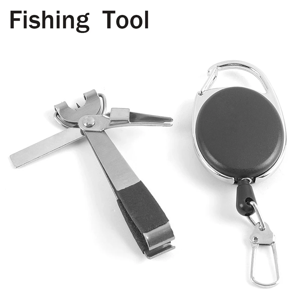 Multi Function Stainless Steel Fishing Line Nail Nipper Clipper Cutter Fish Tool / Zinger Retractor Tackle Accessories