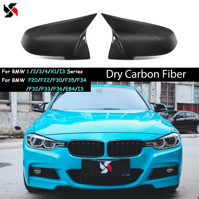 Dry Carbon Fiber Mirror Covers Replacement Fit for BMW F20/F22/F30/F35/F34/F32/F33/F36/E84/I3 Rearview Exterior Side Mirror Caps