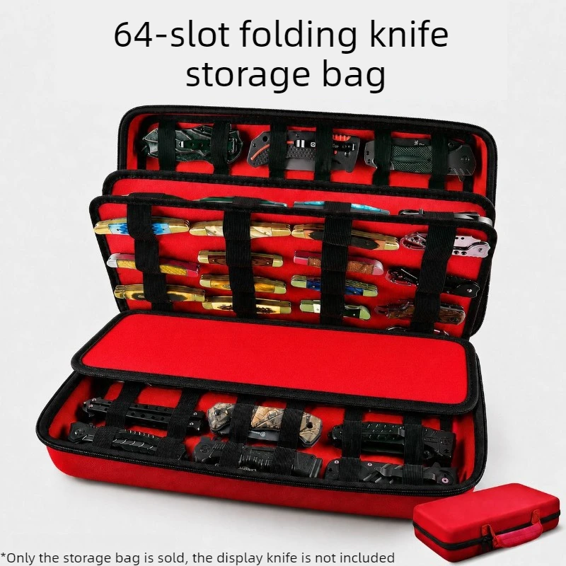64 Slots Tool Bag Four Layer Folding Knife Storage Bag EVA Hard Shell Samll Knife Display Box Large Capacity Tools Organize Box