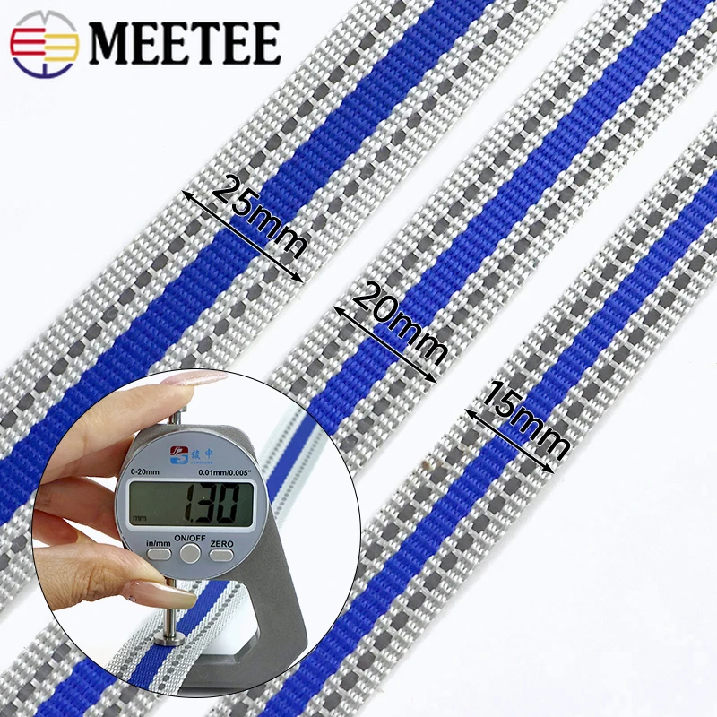 

5/10M 15-25mm Reflective Webbing Strap Backpack Pet Collar Safety Tape Sportwear Belt Sling Decorative Braid Sewing Accessories