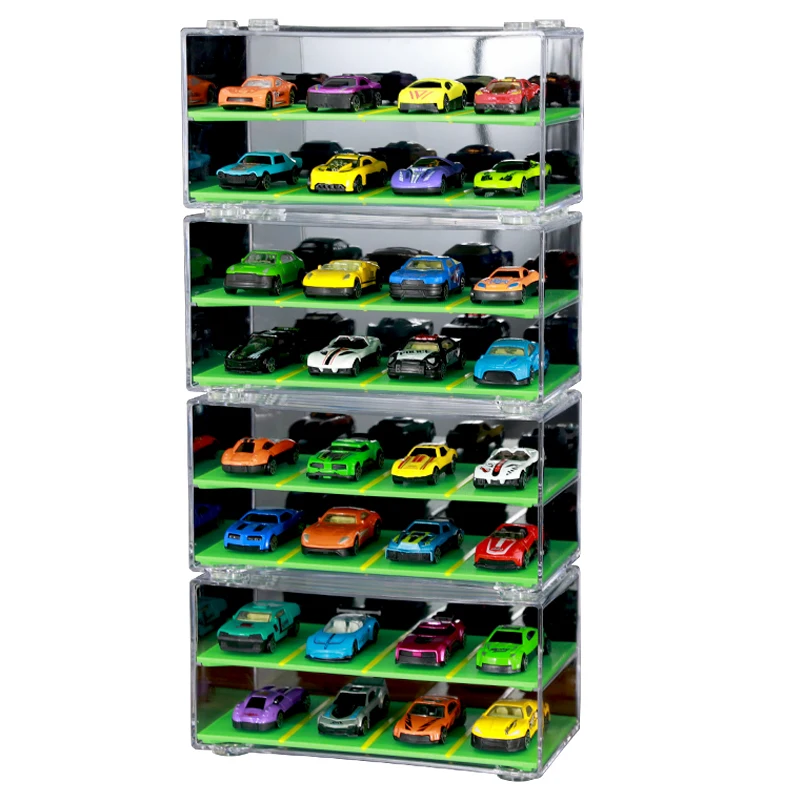 Transparent Parking Lot Waterproof Vehicles Display Box for Hot Wheels 1:64 Car Model Storage Case Accessories Boys Toys Acrylic