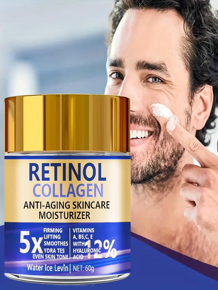 Retinol Kollagen Gesichtscreme: Straffende Feuchtigkeitscreme für Sensible Haut - Mit Sheabutter und Hyaluronsäure, Tag und Nacht