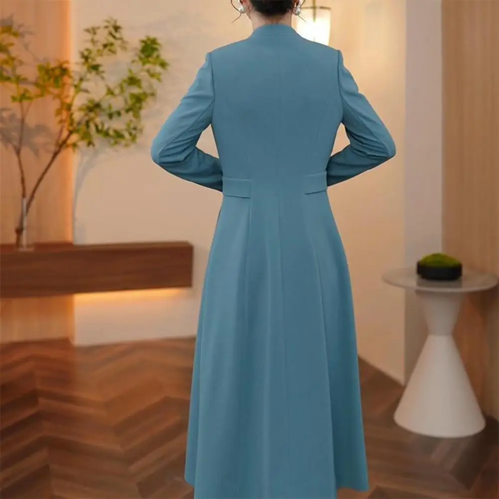 

Осенне-зимние женские костюмы, комплект из 2 предметов, формальный длинный пиджак, куртка с длинным рукавом, платье трапециевидной формы, комплект для свадебной вечеринки, торжественного случая