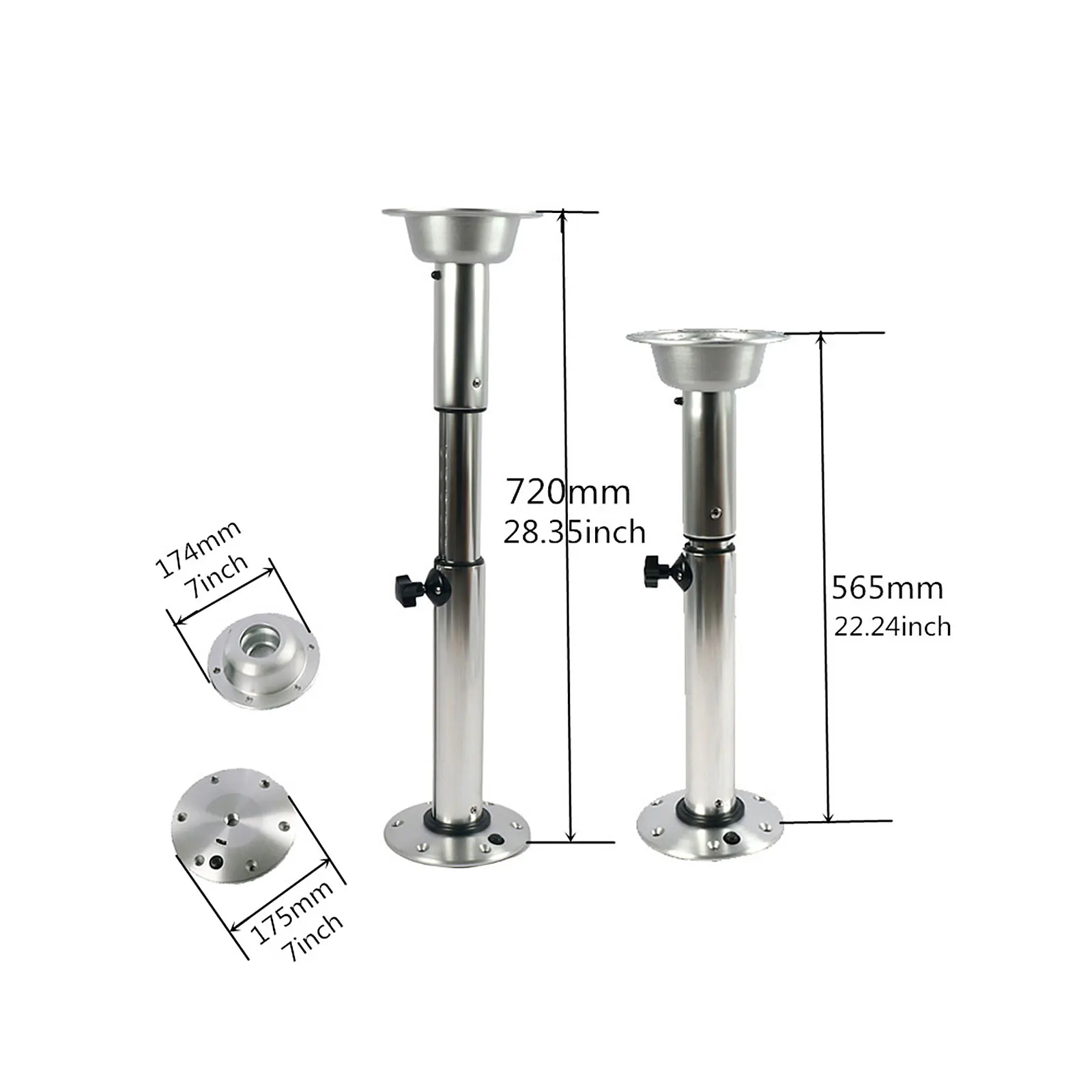 Adjustable Table Pedestal Stand Base Furniture Leg For Marine RV Boat Removable Table Leg 22\