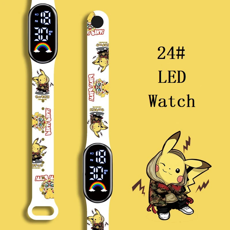 

Pokemon Strap LED Electronic Watch Fashion Colorful Bracelet Touch Waterproof Anime Character Pikachu Children's Birthday Watchs