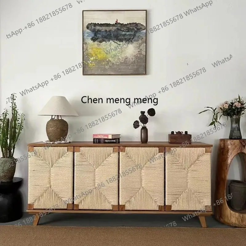 

RR Wabi Sansan Solid Wood Bucket Cabinet Chinese Tea Cabinet Shelf Ornament Storage Arrangement Display Stand