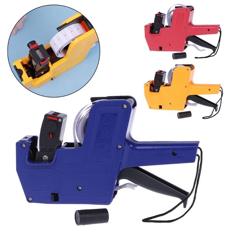 MX-5500 8 Chữ Số Giá Súng Dán Nhãn Labeller Dán Nhãn Giấy + 2 Cuộn Mực