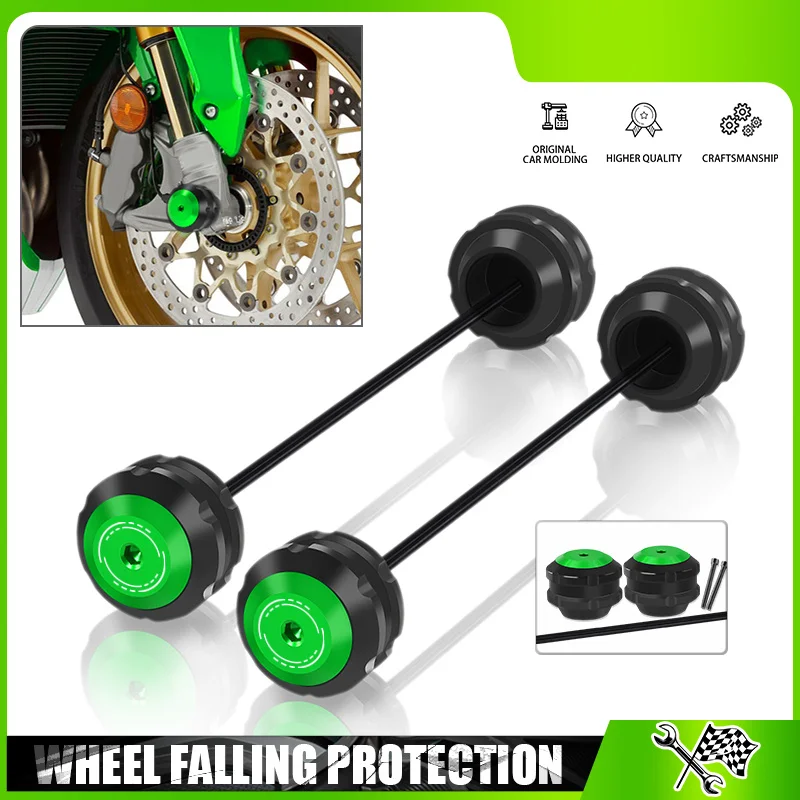 

NEW Wheel Slider Protector For Z900 Z900RS Z900SE Z650 Z650RS Z800 ninja650 ninja1000 Motorcycle Front Rear Axle Fork Crash Pad