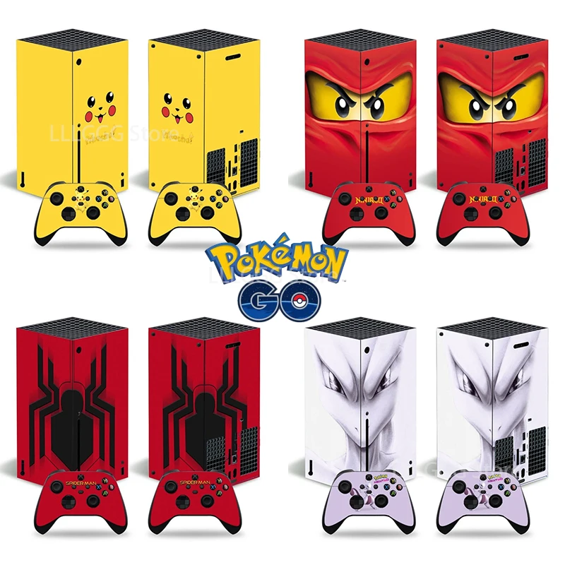 Pokemon Pikachu Xbox Series X Skin Cartoon Anime XSX Sticker Camouflage Game Console Protective Film for Xbox Series X Sticker