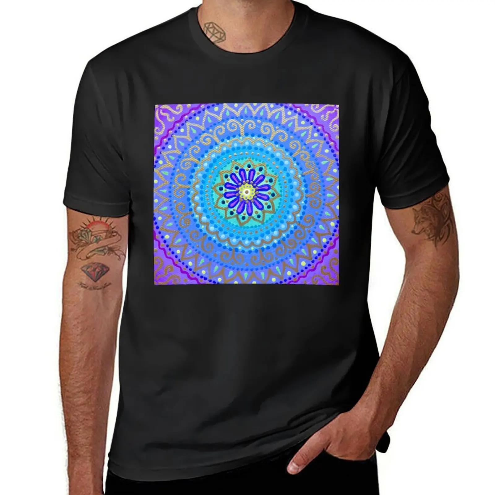 

Peaceful Golden Mandala by Soozie Wray T-Shirt summer tops cute tops sweat shirts, men