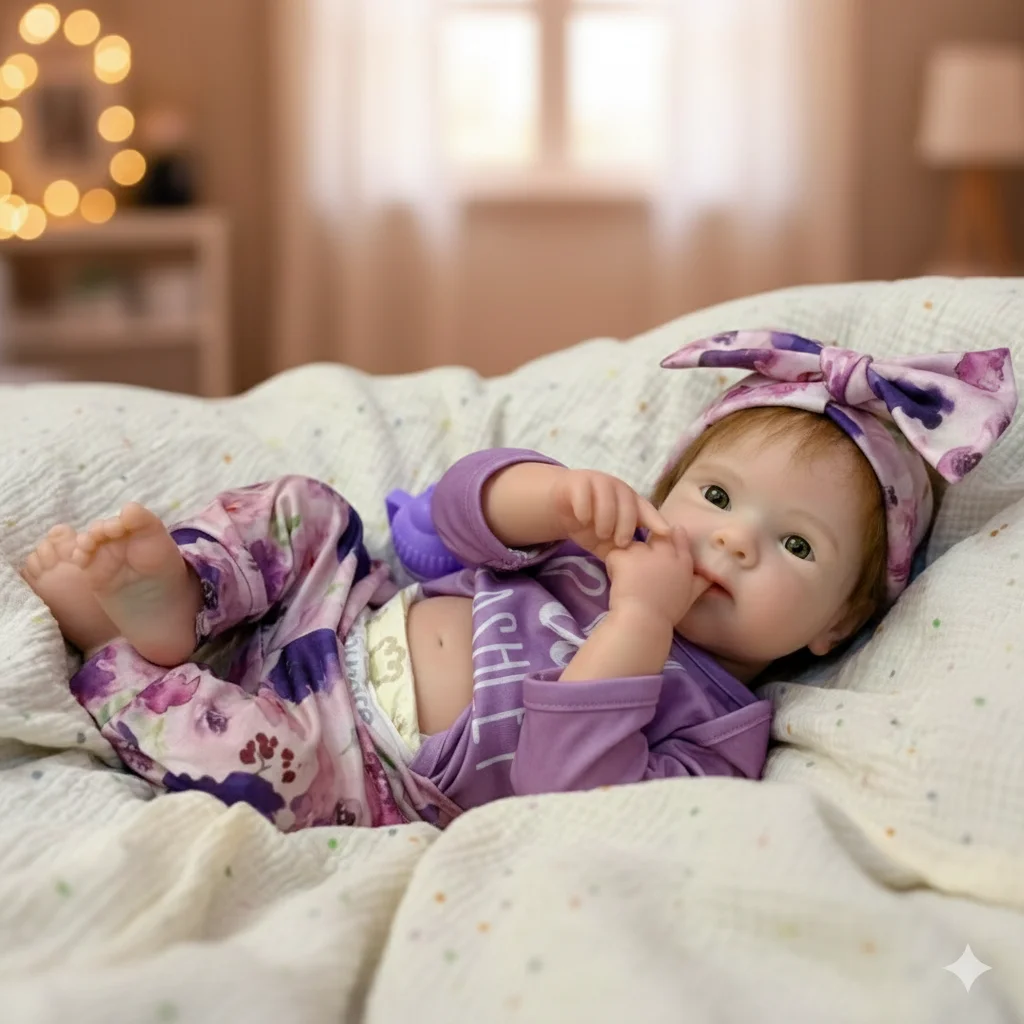 Verwurzeltes Mohair, 45 cm, bemalt, Bettie, massives Silikon, wiedergeborene Mädchenpuppe mit offenem Mund, waschbare Bebe-Puppe, wiedergeborenes Tam Silikonbaby