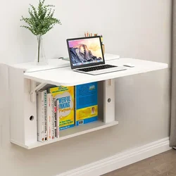 Mesa De ordenador plegable De pared para ahorro De espacio, mesa De ordenador multifuncional pequeña para estudiantes, muebles laterales