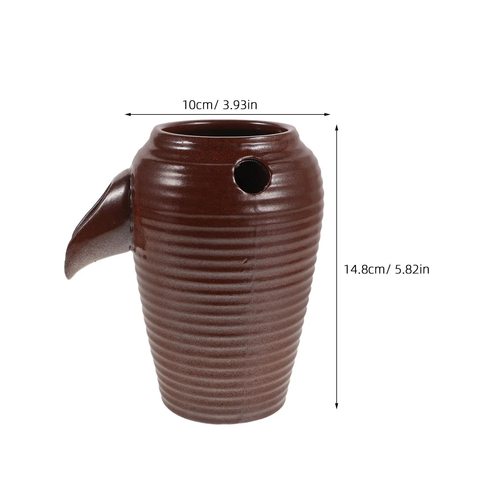 Outdoor Landscape Ceramic Fountain Jar 5.82x3.93x3.93 Circulating Water Feature Pond Fountain Spitter Decorative Jar for Garden