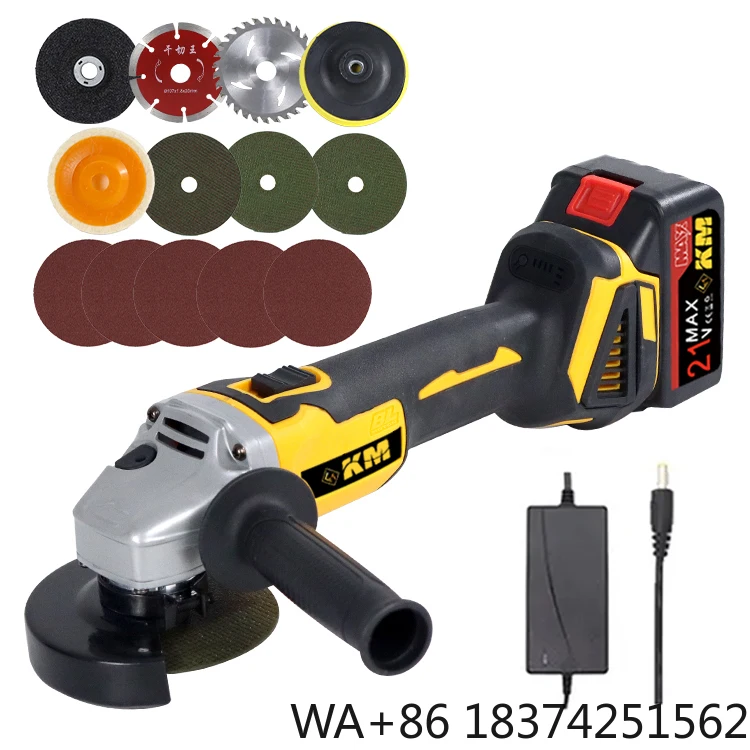 B 125mm Angle Grinder Cutting Machine Power Tools Professional Angle Grinder Mini Cordless Angle Grinder 21V Battery