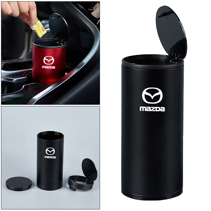 سلة مهملات السيارة المنظم حقيبة التخزين سلة المهملات منفضة سجائر لمازدا 2 3 6 BM GJ CX-5 CX5 KE KF CX-3 CX7 CX-8 اكسسوارات التصميم