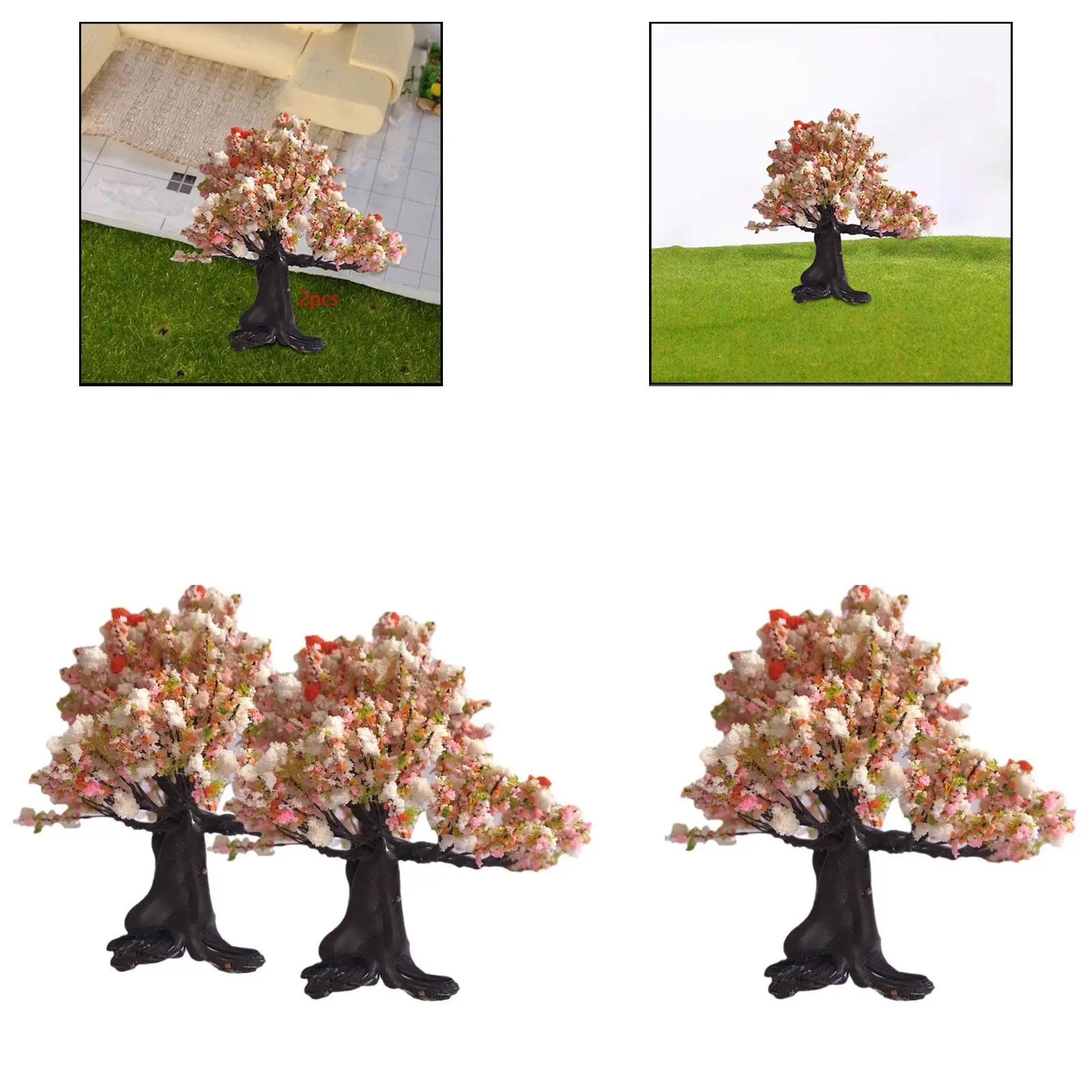 Mini-künstlicher Blumenbaum, Kunsthandwerk, architektonischer Baum für Zuglandschaft, Mikrolandschaft, Puppenhaus, Dekor, Projekte, Gebäudemodell