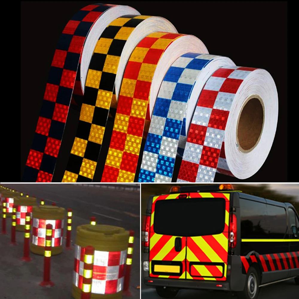 5cmx50m/Roll Waterproof Warning Tape Strip Stickers Warning Light Reflector Protective Sticker Reflective Film Car Safety Mark