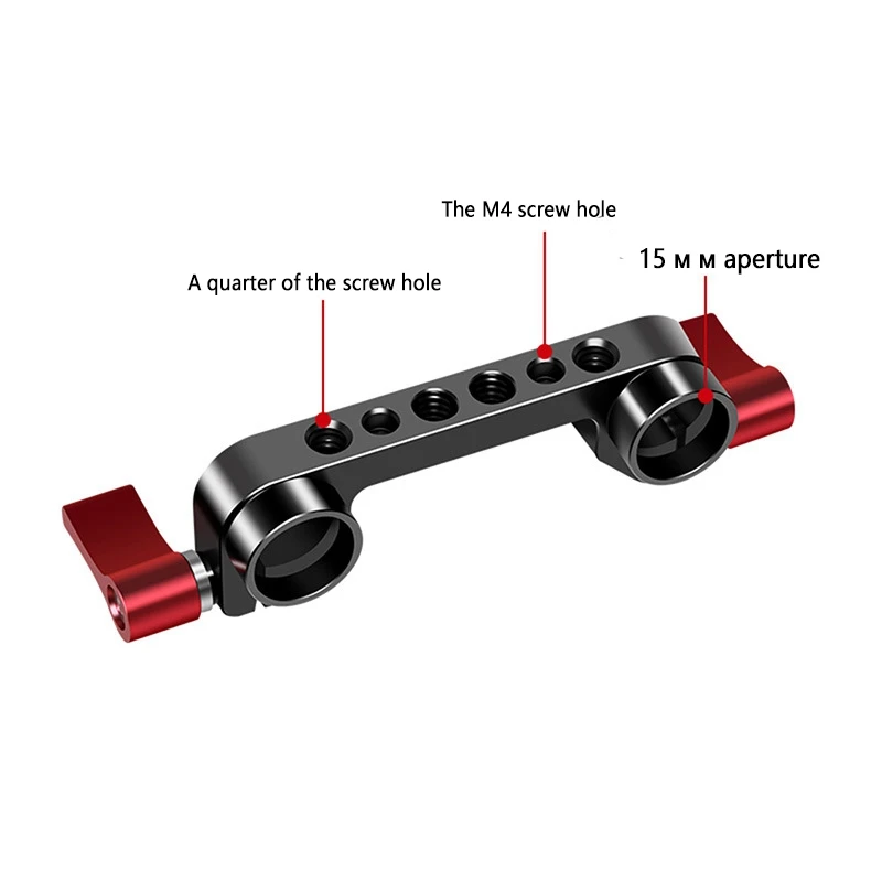 Super Lightweight 15mm Railblock with 1/4inch-10mm Thread for RED and 15mm DSLR Camera Rig 15mm Double Hole Pipe