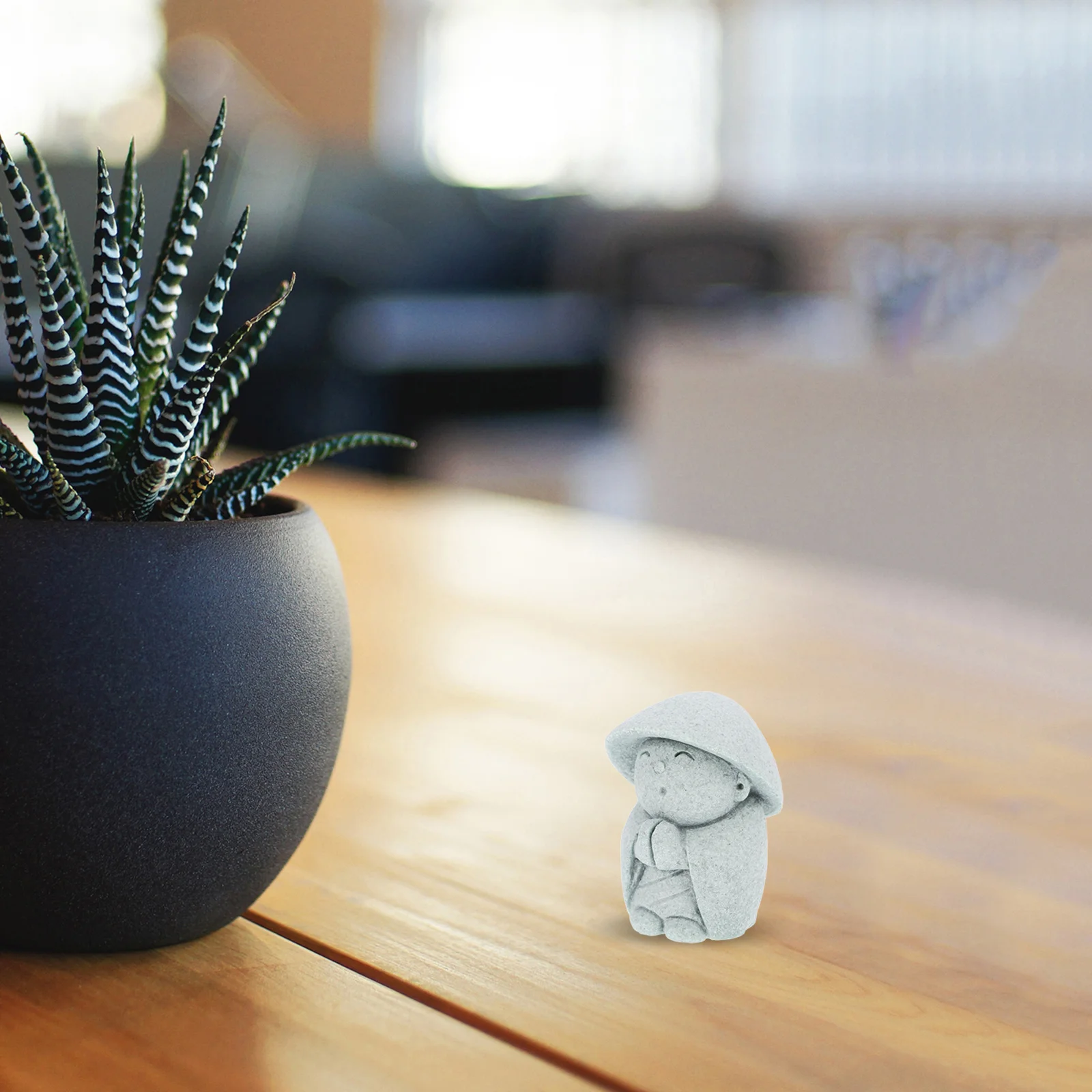 تمثال بوذا لديكور المنزل، رف حديقة سطح المكتب، تصميم زن، تصميم مدمج، حرفة عتيقة، رمز أجواء سلمي #1