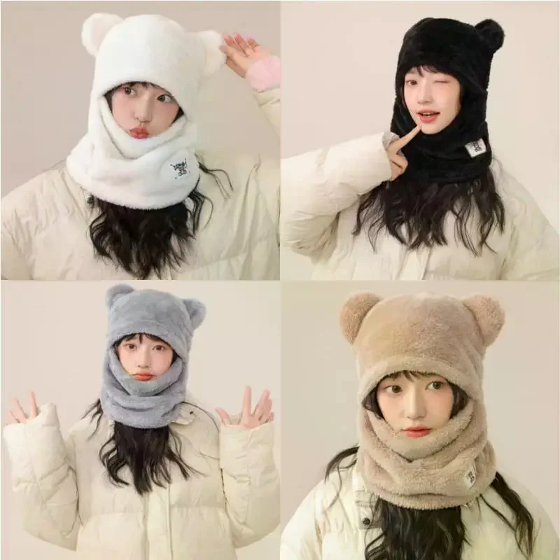 

Зимняя толстая плюшевая женская шапка, ветрозащитная, морозостойкая, теплая защитная шапка для ушей, однотонная бархатная шапка унисекс, шапка-наушники