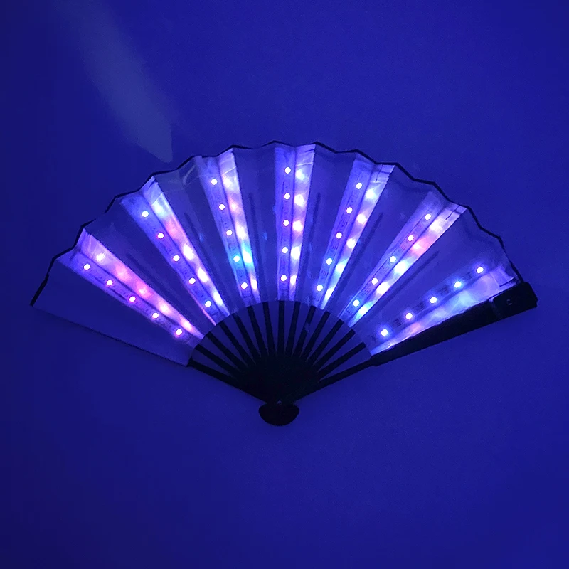 10/13 Zoll Leuchtender Handfaltfächer Hochzeitsgeschenke Fächer mit LED-Lichtern Verschiedene Stile Leuchtende Festival-Fächer Bar-Requisiten – Detail 31