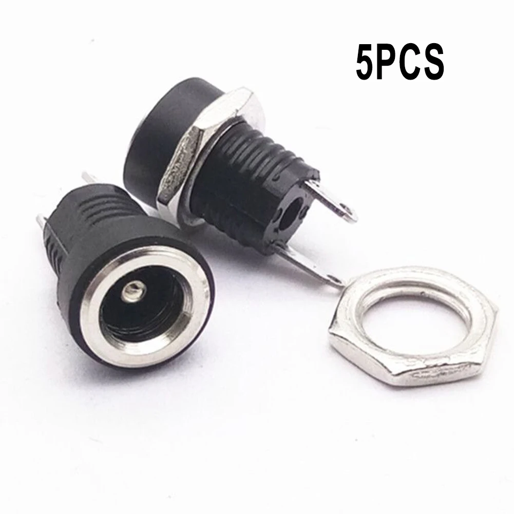 Electrical Equipment Power Connector Socket Panel Terminal Blocks Wire Connectors 5.5*2.1mm 5pcs 9x14x15mm Accessories DC