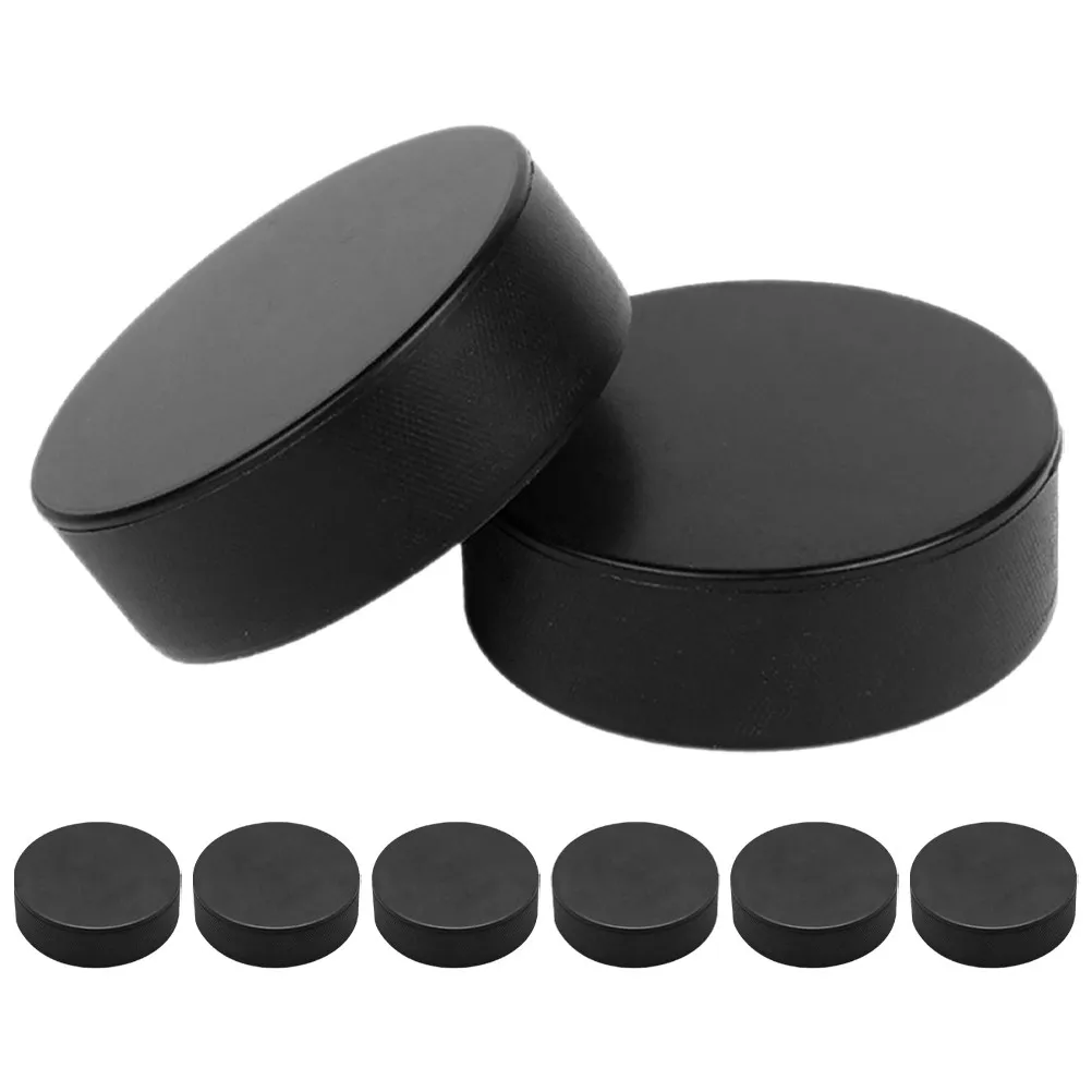 8Pcs Black Foam Ice Hockey Pucks High Durability Training Practice Sessions Official Consistent