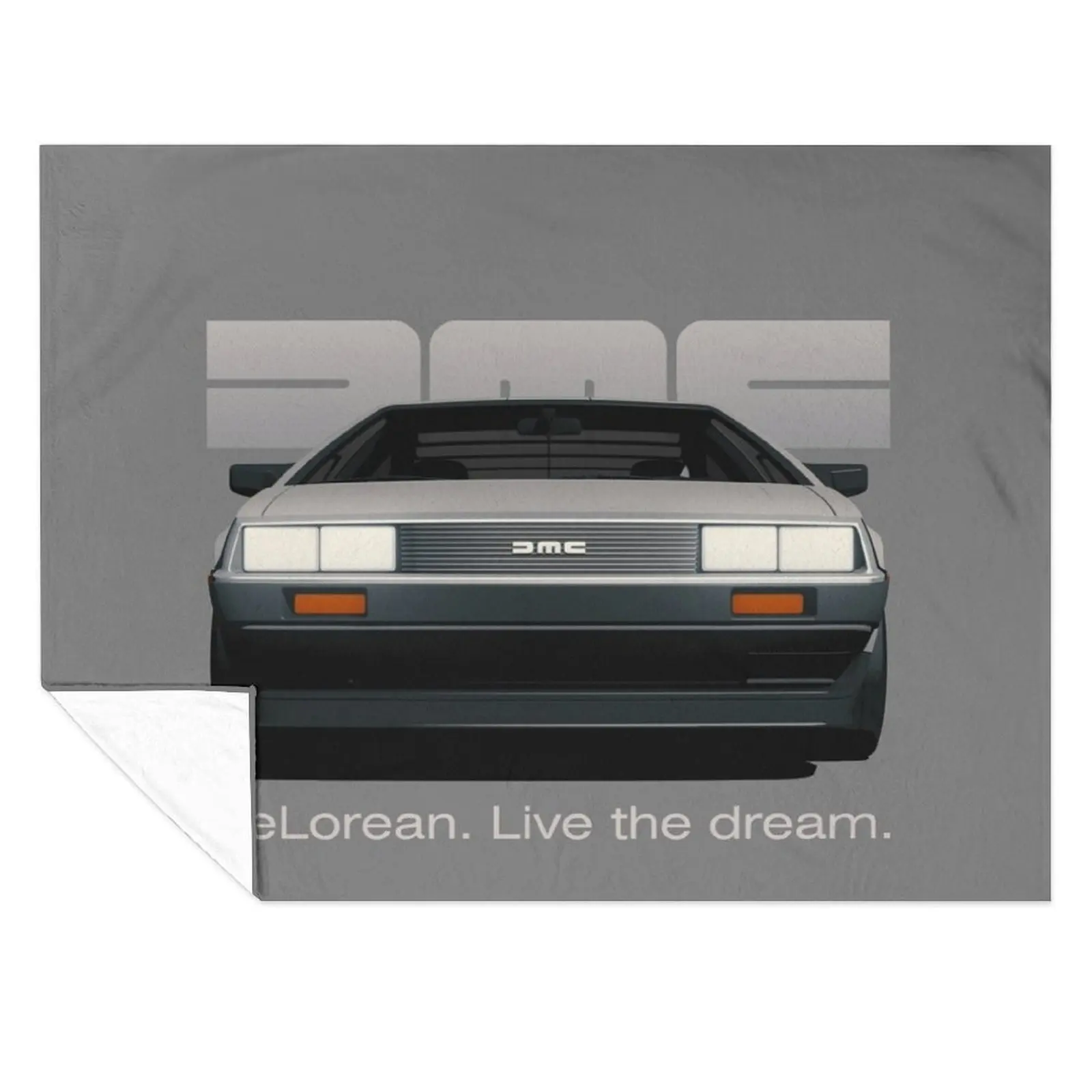 

DeLorean DMC-12 cartoon retro style car front view with slogan Throw Blanket Thins funny gift Luxury Throw Blankets