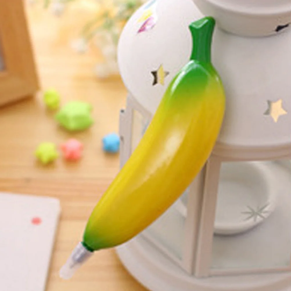 1Pcs Cartoon Fruit Ballpoint Pen Banana Shape Magnetic Smooth Write Yellow for School Office Home
