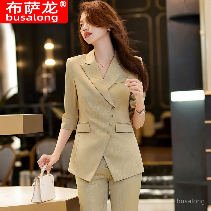 2023 Spring and Summer New Half Sleeve Fashion Women's Wear Women's Business Wear Small Suit Jacket Business Formal Wear Overall