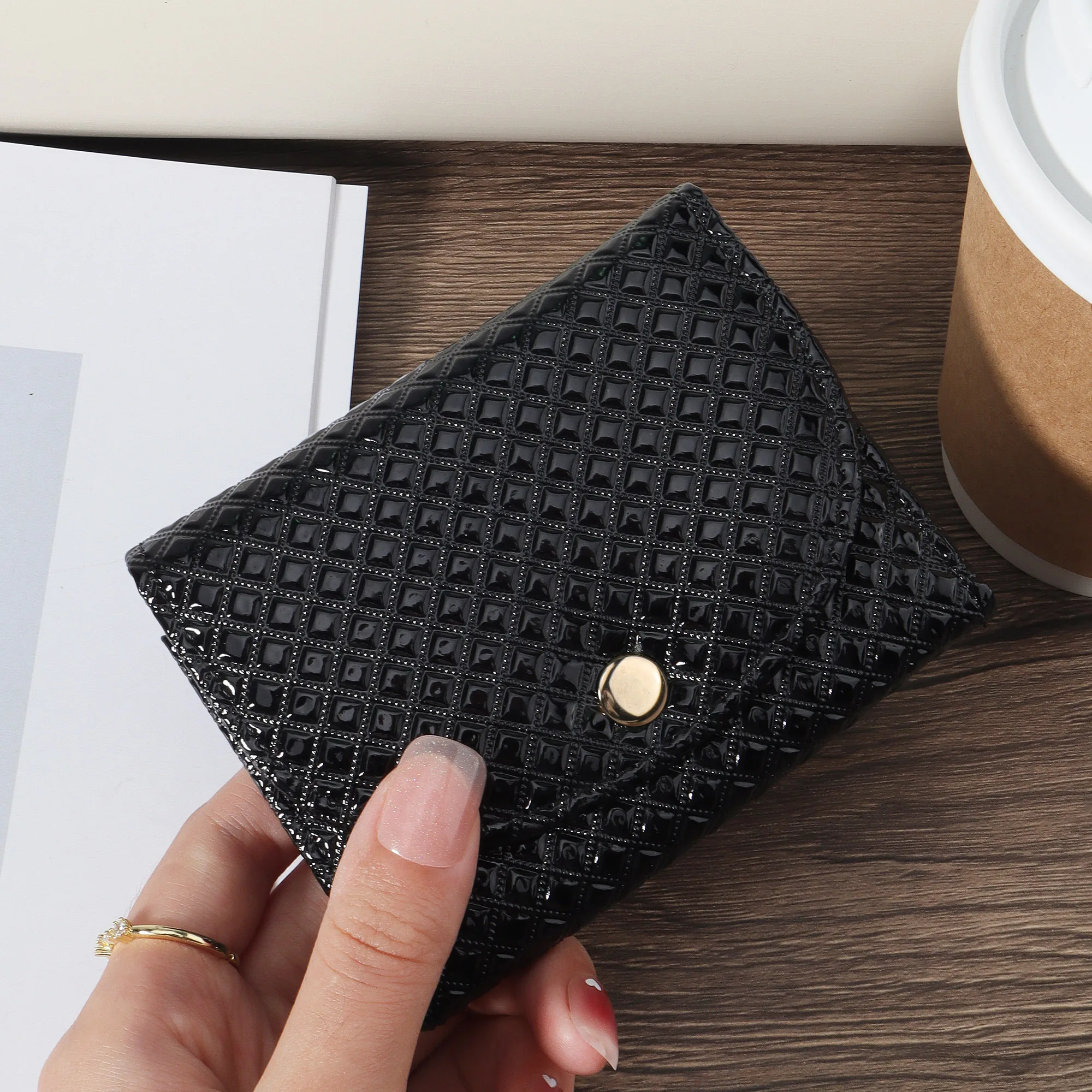 

New minimalist card holder ultra-thin, lightweight, portable cash ID card credit card coin pocket wallet, high-quality PU leathe