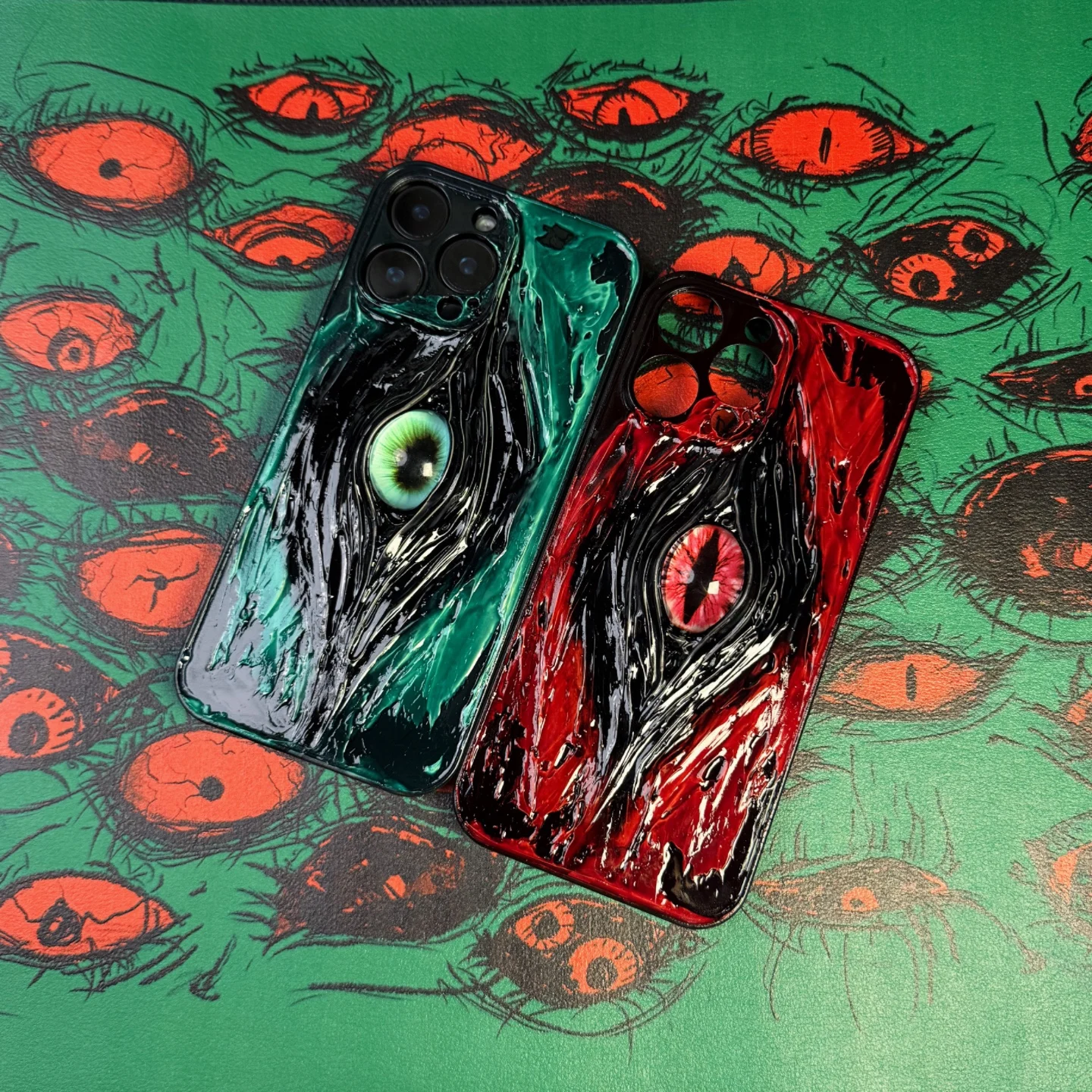 

4068 Cthulhu Eye Phone Case Finish Standalone Design 3D Horror Design Handmade Customized Fits All Smartphones Compatible iPhone