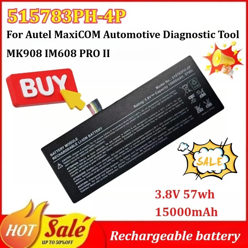

New 515783PH-4P 3581A7PH-1S4P Rechargeable Battery for Autel MaxiCOM Automotive Diagnostic Tool MK908 IM608 PRO II