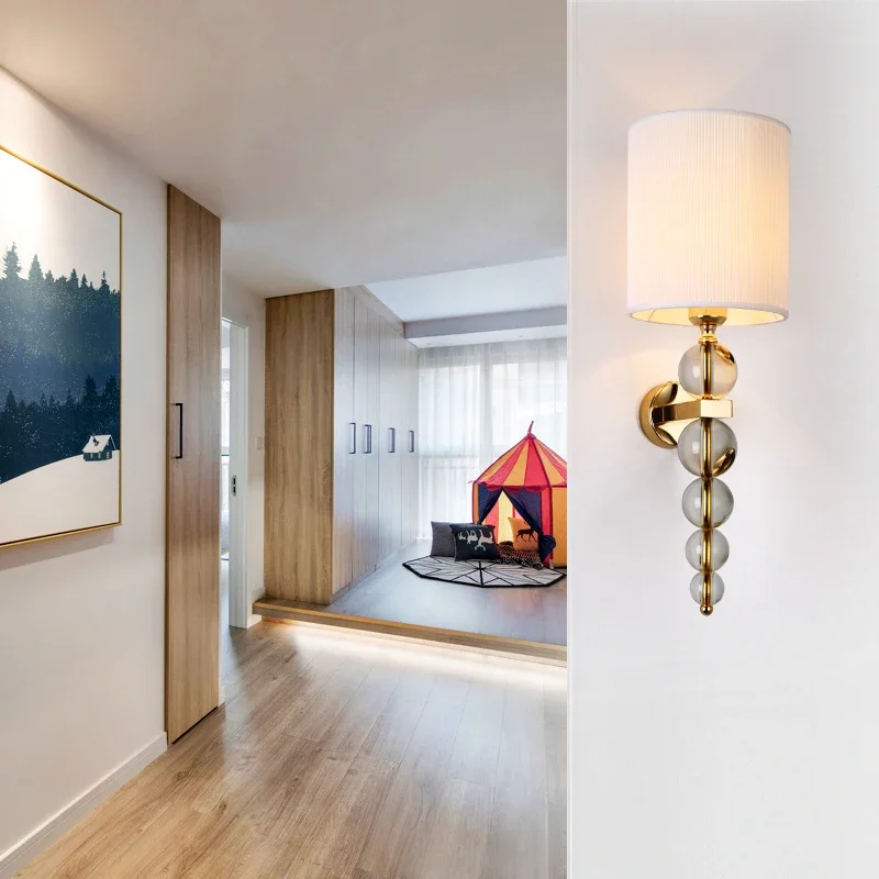 Simple modern hotel KTV bedroom room bedside lamp lobby living room aisle corridor staircase crystal wall lamp